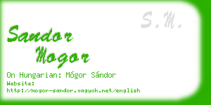 sandor mogor business card